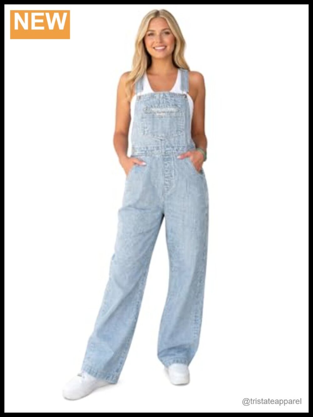 Pinstripe Denim Boyfriend Fit Overalls Adjustable Straps Casual